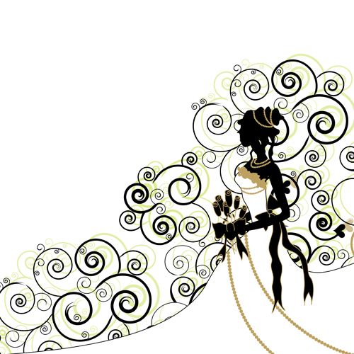 500x500 Bride With Floral Design Vector