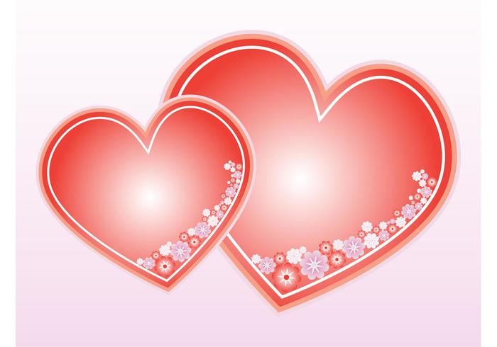 700x490 Floral Hearts Vector