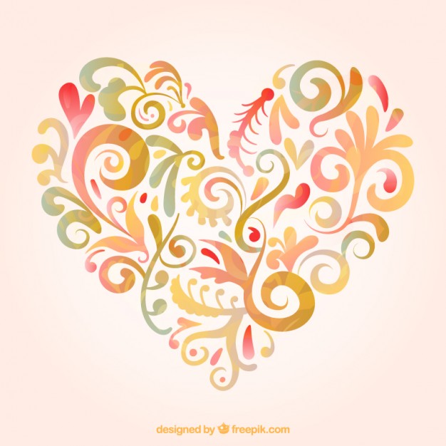 626x626 Floral Heart Vector Free Download