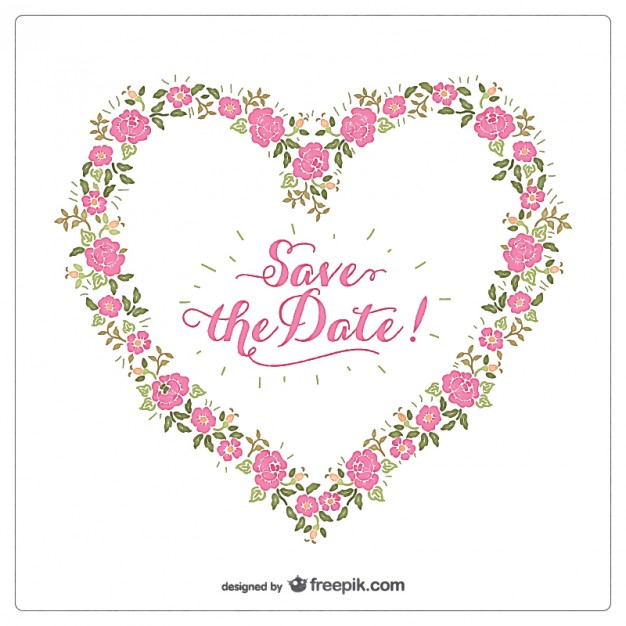 626x626 Floral Heart Invitation Vector Free Download
