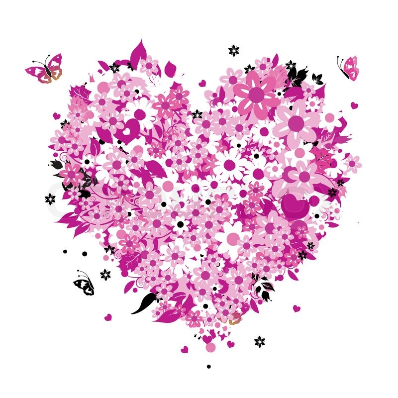 800x800 Floral Heart Shape Stock Vector Colourbox
