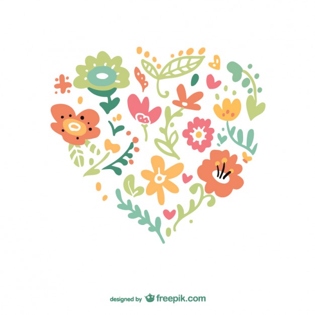 626x626 Floral Heart Vector Vector Free Download