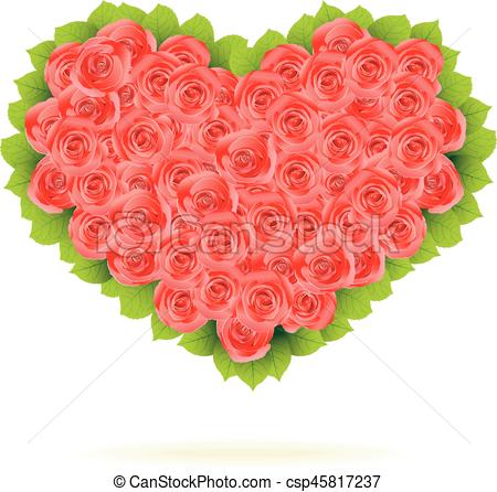 450x446 Floral Heart. Beautiful Vector Illustration.