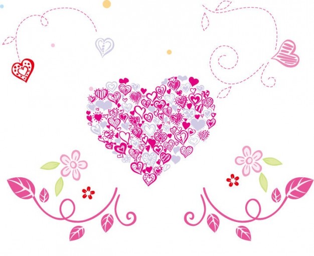 626x511 Free Beautiful Floral Heart Vector Illustration Vector Free Download
