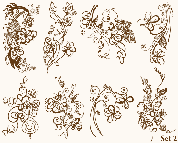 600x482 Floral Vector Illustrator Set 2 Vector Amp Photoshop Brushes