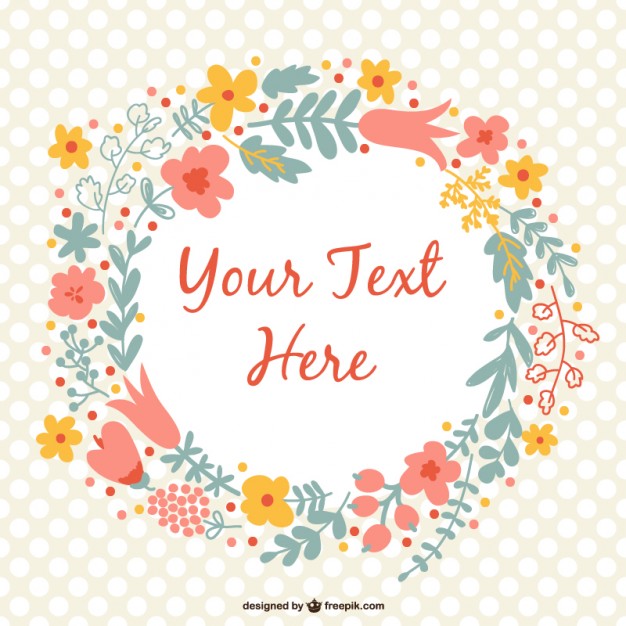 626x626 Floral Wreath Illustration Vector Free Download