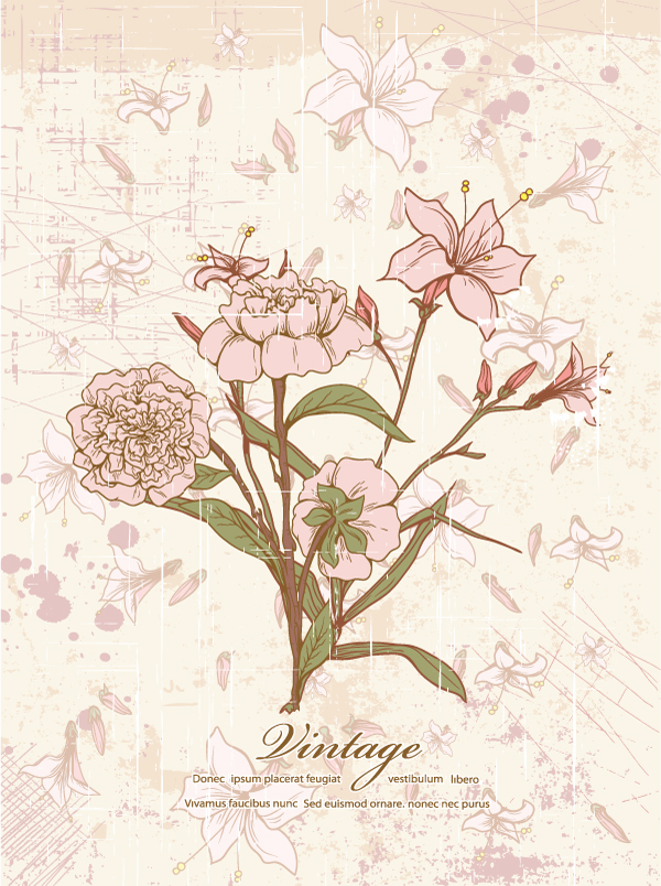 600x804 Free Graphics Vintage Vector Flowers And Floral Ornament Sets