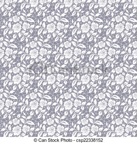 450x470 Floral Lace Pattern. Seamless White Floral Lace On A Gray Background.