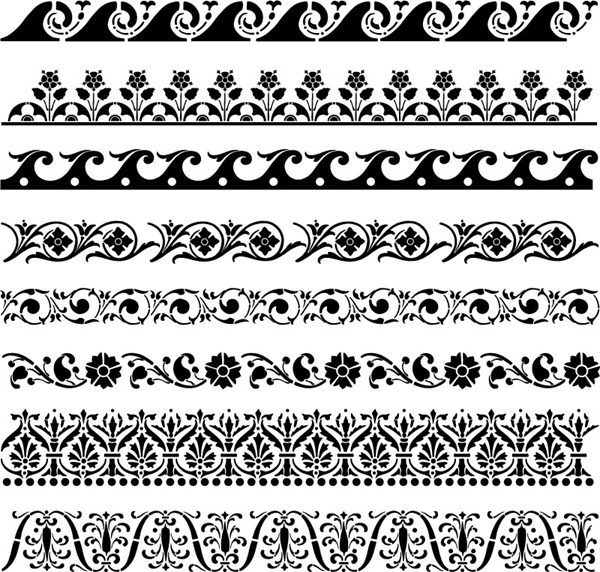 600x572 Black Floral Lace Pattern Vector Material My Free Photoshop World