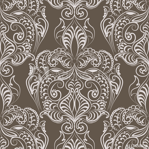 500x500 Vector Floral Lace Pattern In Oriental Style. Ornamental Lace