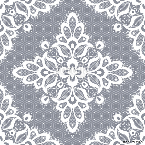 500x500 White Floral Lace Seamless Pattern. Vector Illustration Stock