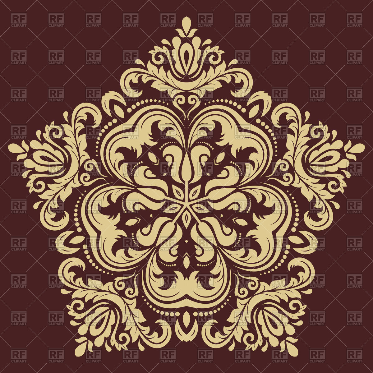 1200x1200 Damask Floral Lace Pattern Vector Image Vector Artwork Of