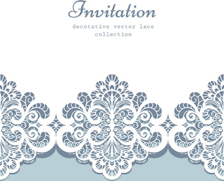 454x368 Decorative Lace Invitation Cards Vector Design Png Images