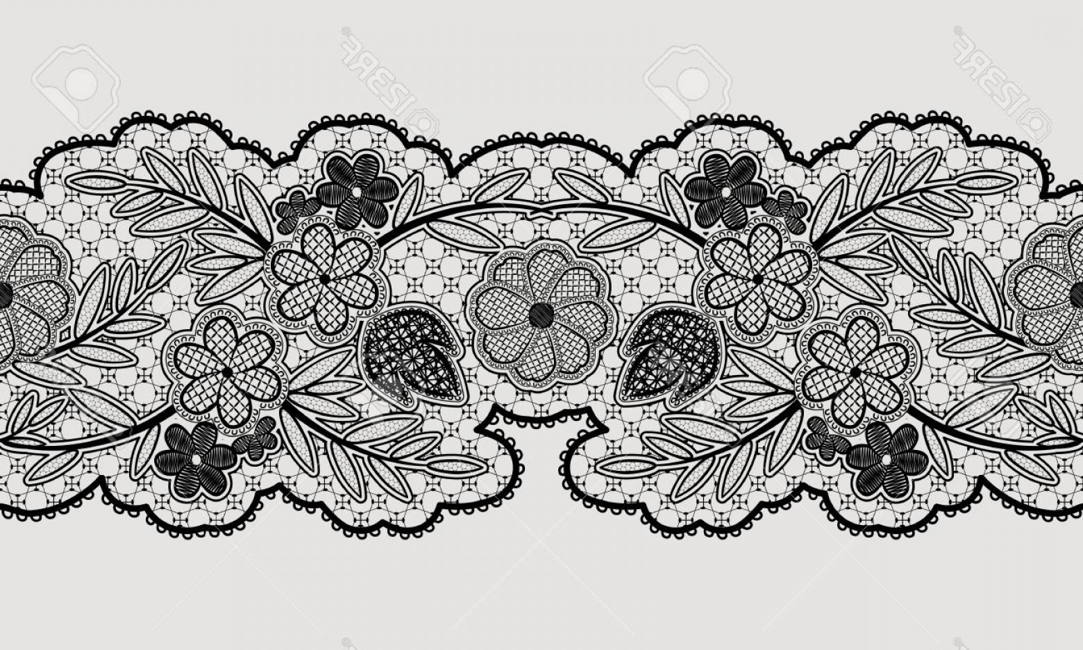1560x936 Photostock Vector Seamless Floral Lace Ribbon For Your Design