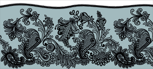 500x228 Black Lace Floral Creative Background Free Vector In Encapsulated