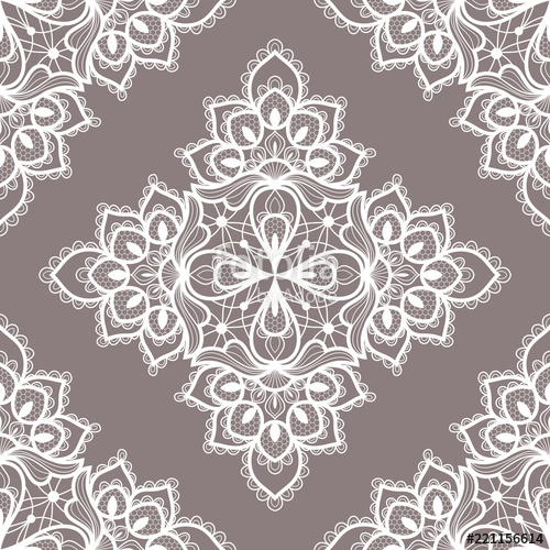 500x500 White Floral Lace Seamless Pattern. Vector Illustration Stock