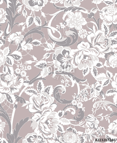 407x500 Floral Lace Seamless Pattern Stock Image And Royalty Free Vector