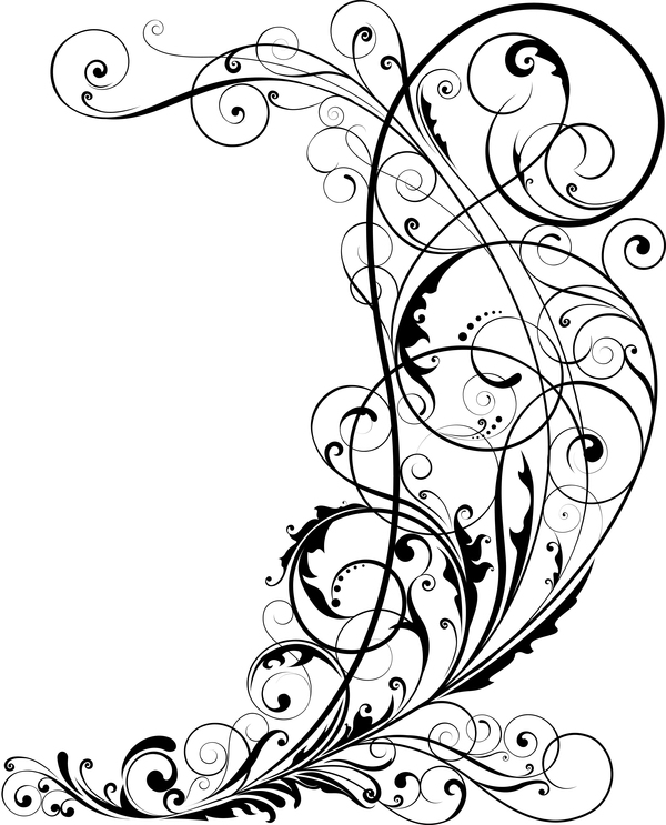 600x743 Corner Floral Ornaments Vector Illustration Free Download