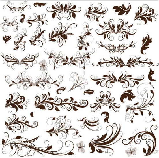 551x549 Different Floral Ornaments Vector Ai Format Free Vector Download