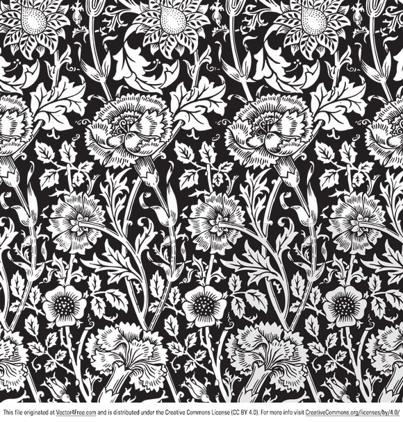 580x608 Free Floral Vector Pattern