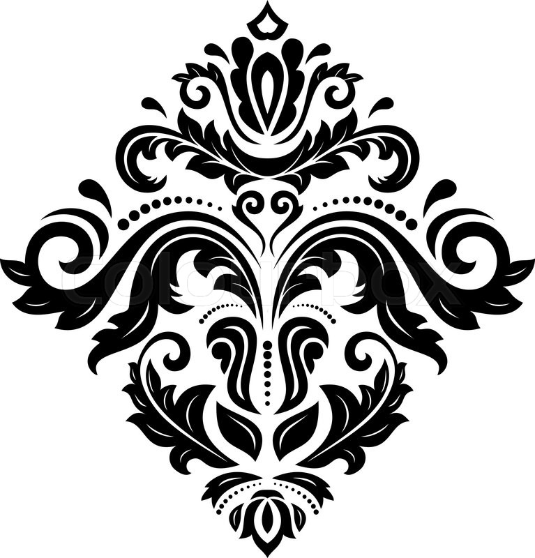 767x800 Damask Vector Floral Pattern With Arabesque And Oriental Elements