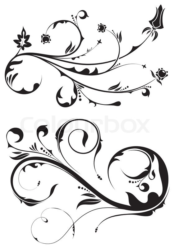 560x800 Floral Scroll, Element For Design, Vector Illustration Stock
