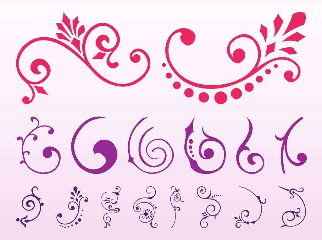 1024x765 Images Of Floral Scrolls Graphics Set