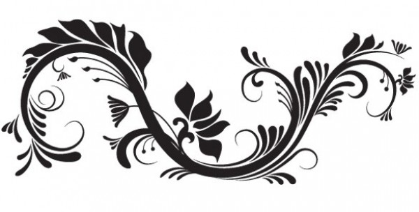 600x304 Lovely Scroll Floral Vector Element