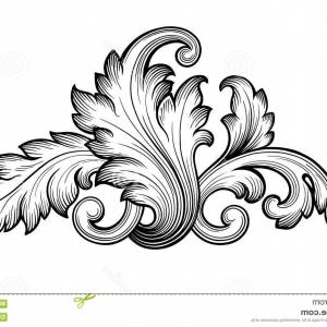 300x300 Stock Illustration Vintage Baroque Floral Scroll Ornament Vector