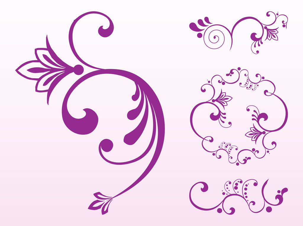 1024x765 Floral Scroll Set Free Vectors Ui Download