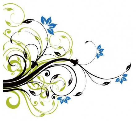 444x395 Swirl Floral Decoration Background Vector Graphic Ai,eps Format