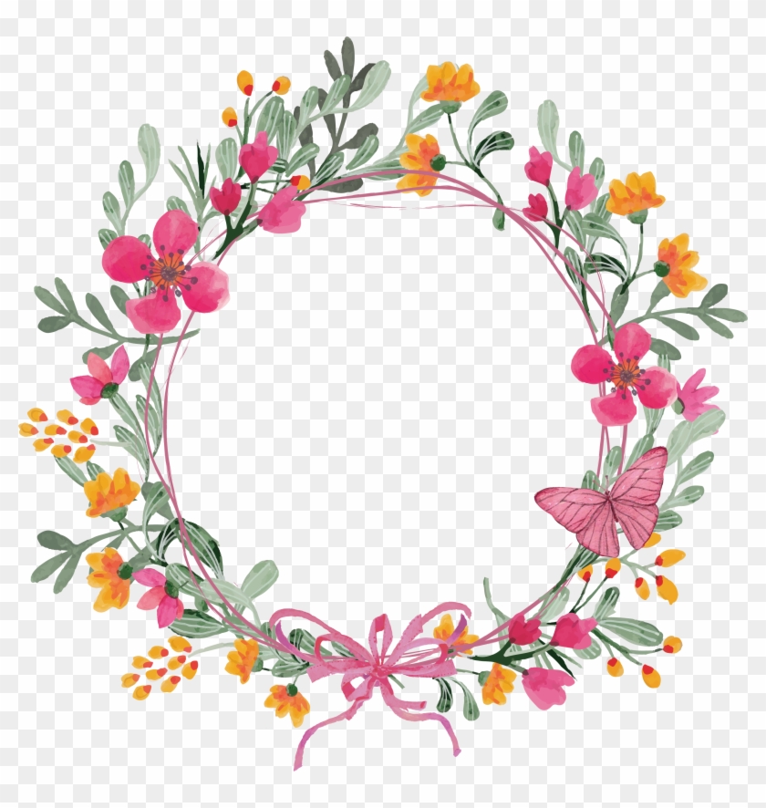 840x886 Pink Butterfly Wreath