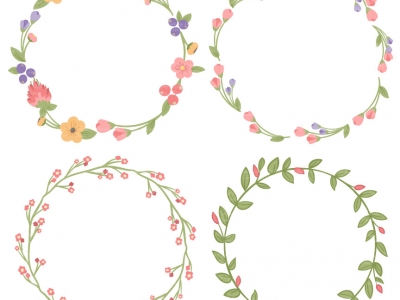 400x300 Wreath Of Flower Clip Art Download Png