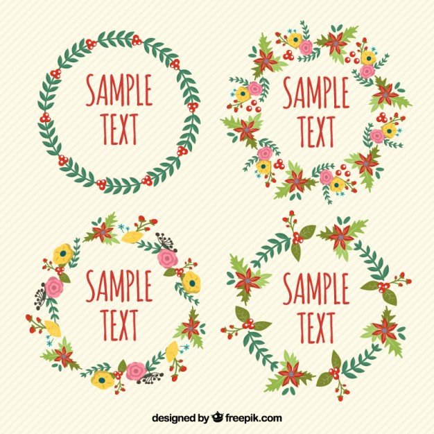 626x626 Floral Wreaths Vector Free Download
