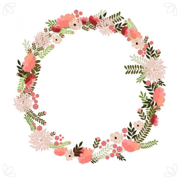 626x626 Free Floral Wreath Vector Flores Vintage Corona Resim