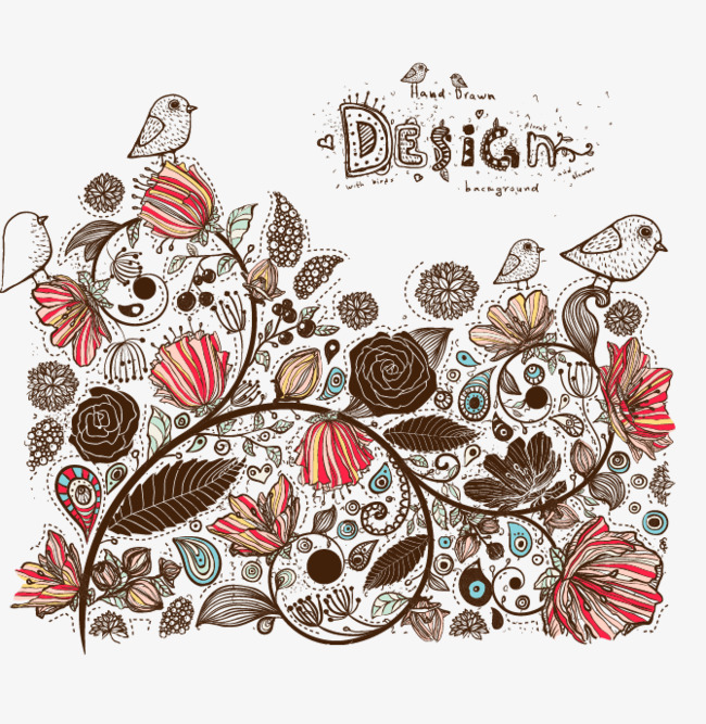 650x667 Vector Creative Vintage Flowers, Vintage Vector, Flowers, Retro