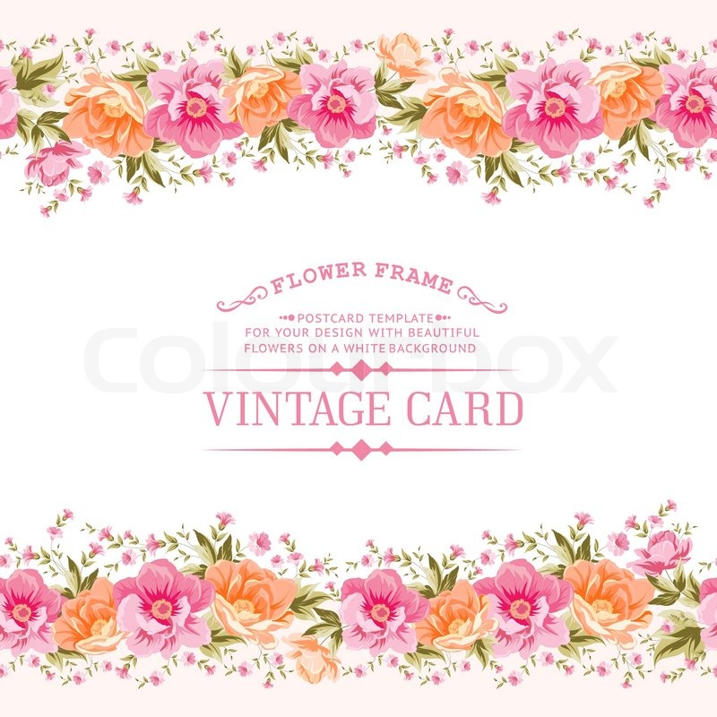 800x800 Border Of Flowers In Vintage Style. Vector Illustration. Stock