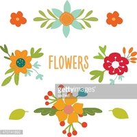 200x200 Conjunto De Flores Vintage Vector Vectores En Stock