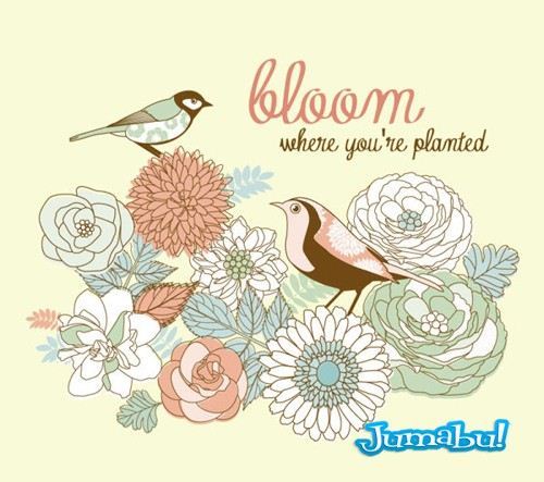 500x443 Flores En Vectores Retro O Vintage Jumabu