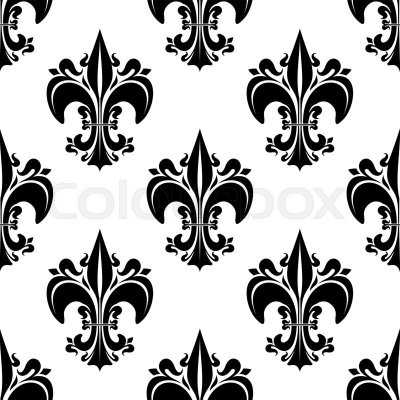 800x800 Decorative Seamless Black Fleur De Lis Pattern Of Florid French