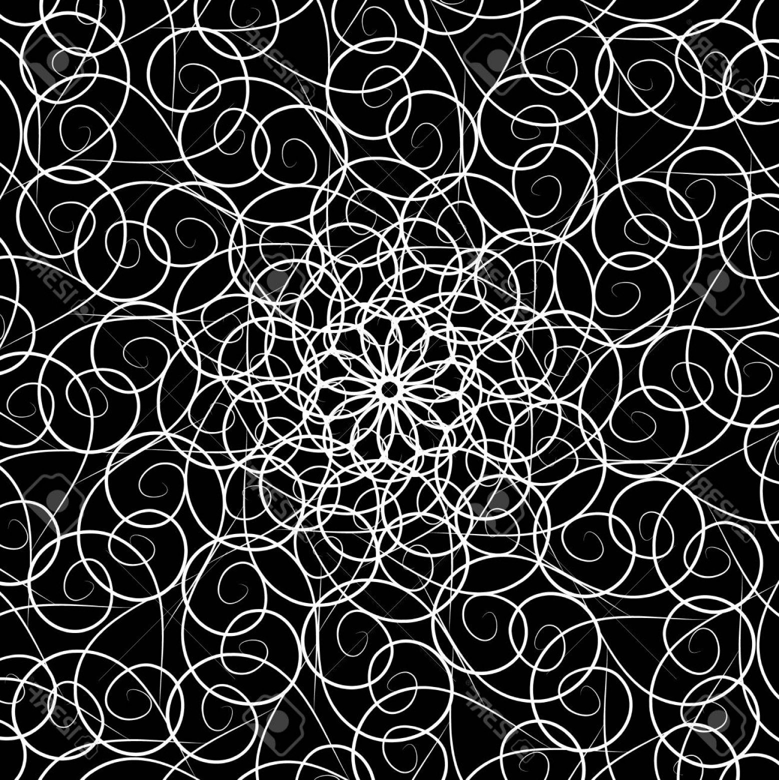 1558x1560 Photostock Vector White Florid Pattern Abstract Black And White