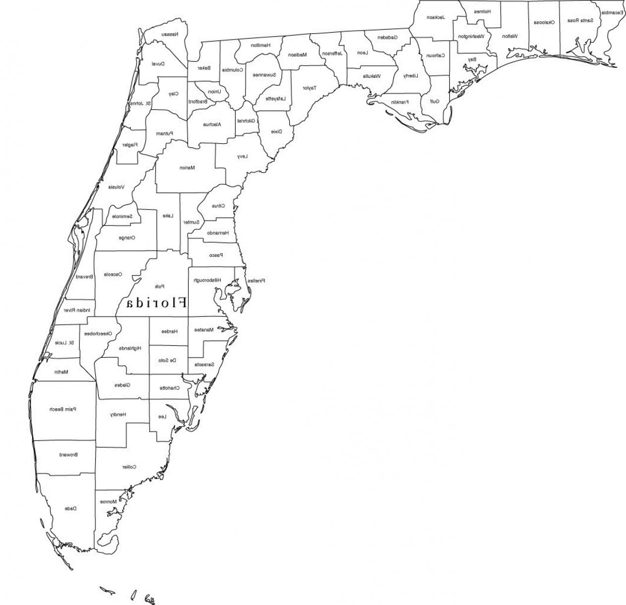 Florida County Map Vector at GetDrawings | Free download