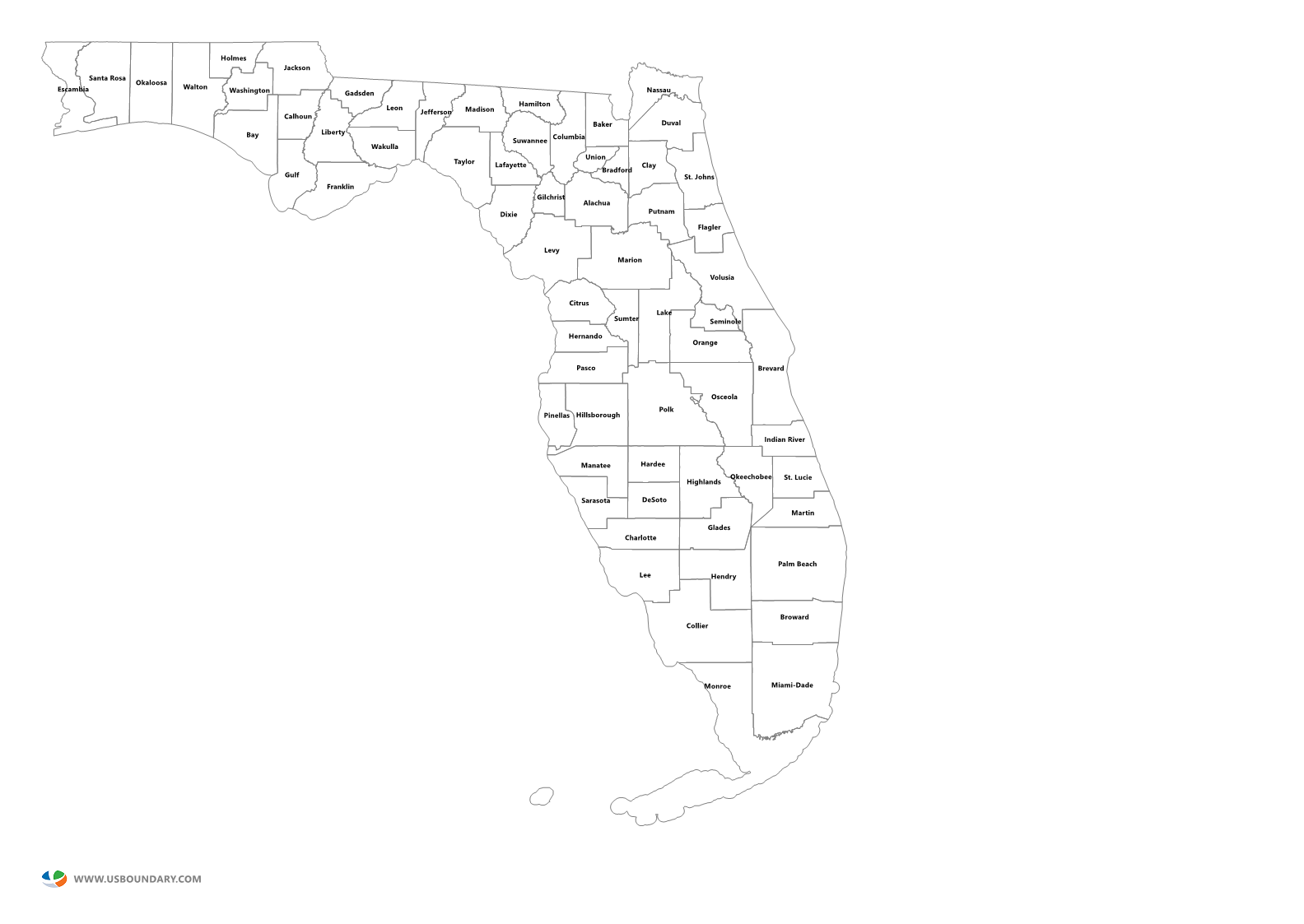 Editable Florida Map Cities And Counties Illustrator - vrogue.co