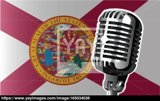 512x323 Florida Flag And Microphone Vector