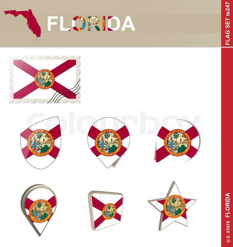 755x800 Florida Flag Set, Us State, Flag Set