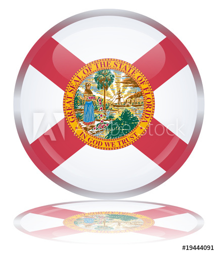 429x500 Florida State Round Flag Button (Floridian Usa Vector America