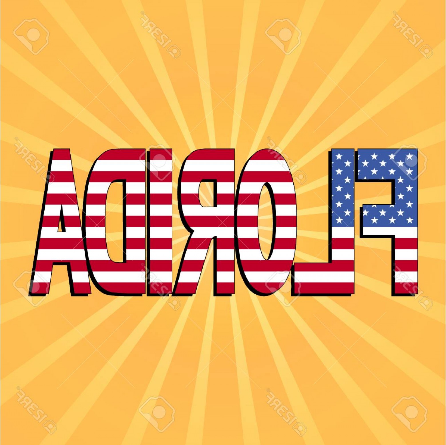 1560x1557 Photostock Vector Florida Flag Text With Sunburst Vector