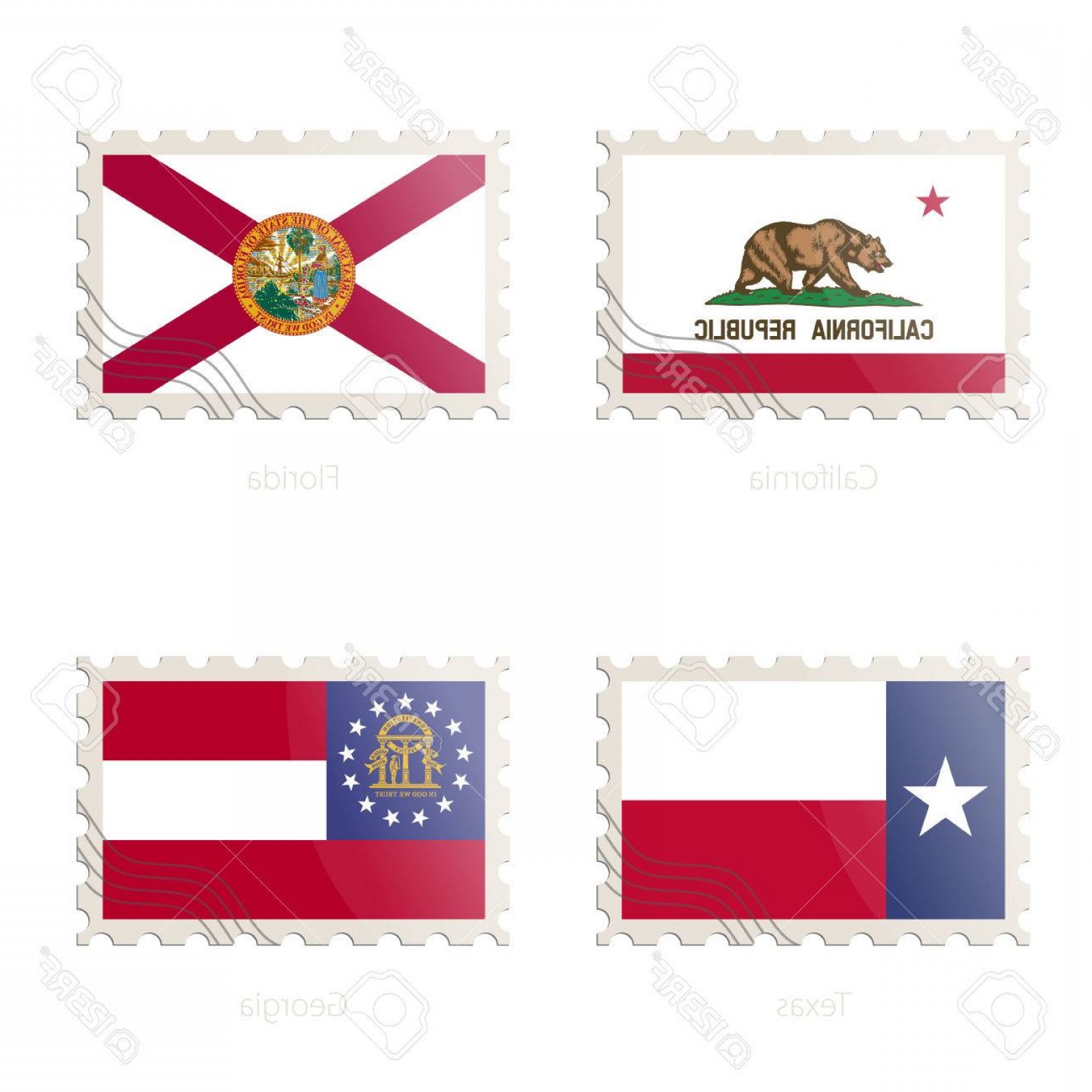 1560x1560 Photostock Vector Postage Stamp With The Image Of California
