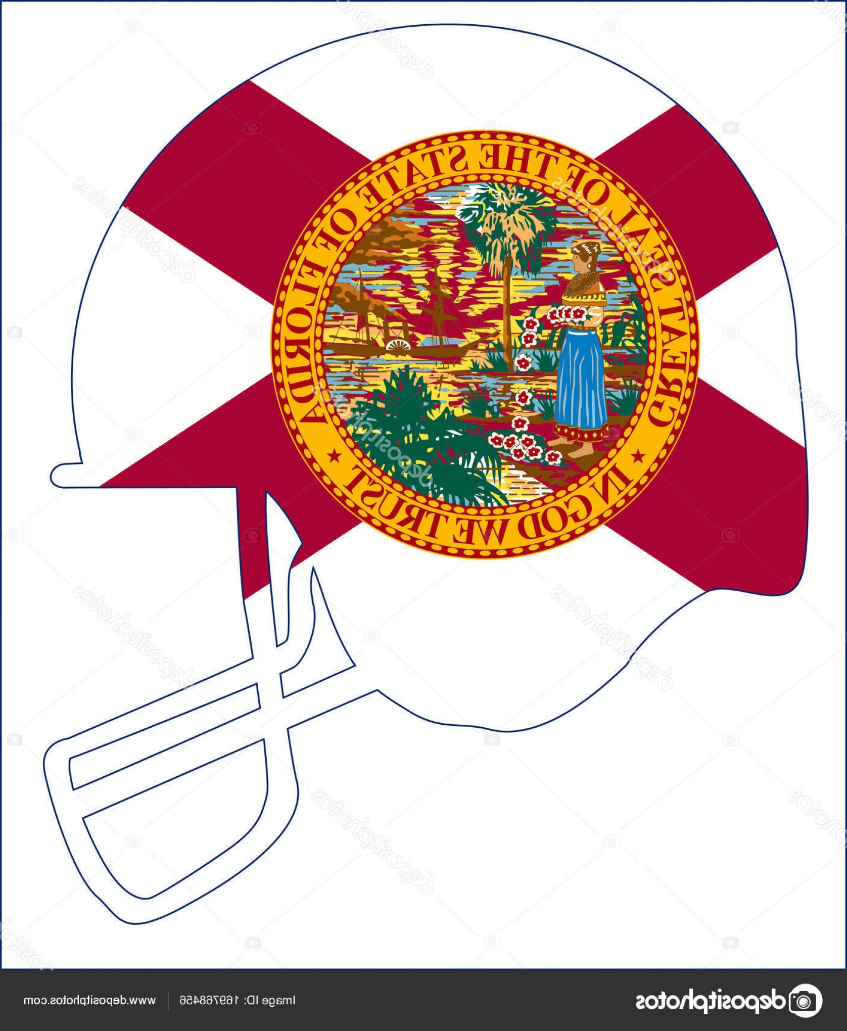 1676x2040 Stock Illustration Florida State Flag Football Helmet Sohadacouri