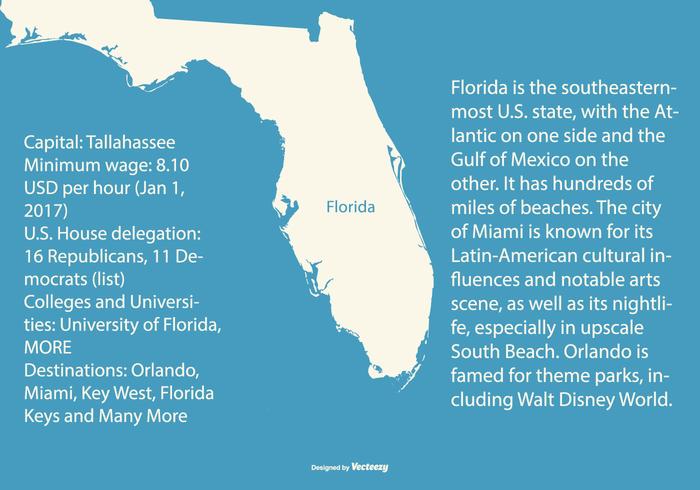 700x490 Retro Map Of Florida
